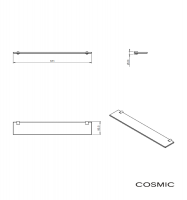 MEDIDAS ESTANTE VIDRIO INOX MATE LOGIC COSMIC